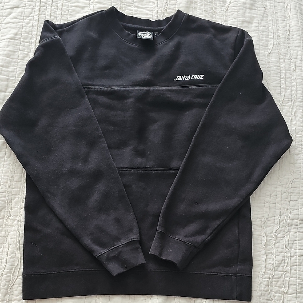 Santa Cruz Skateboards Sz S Black Crewneck Sweater